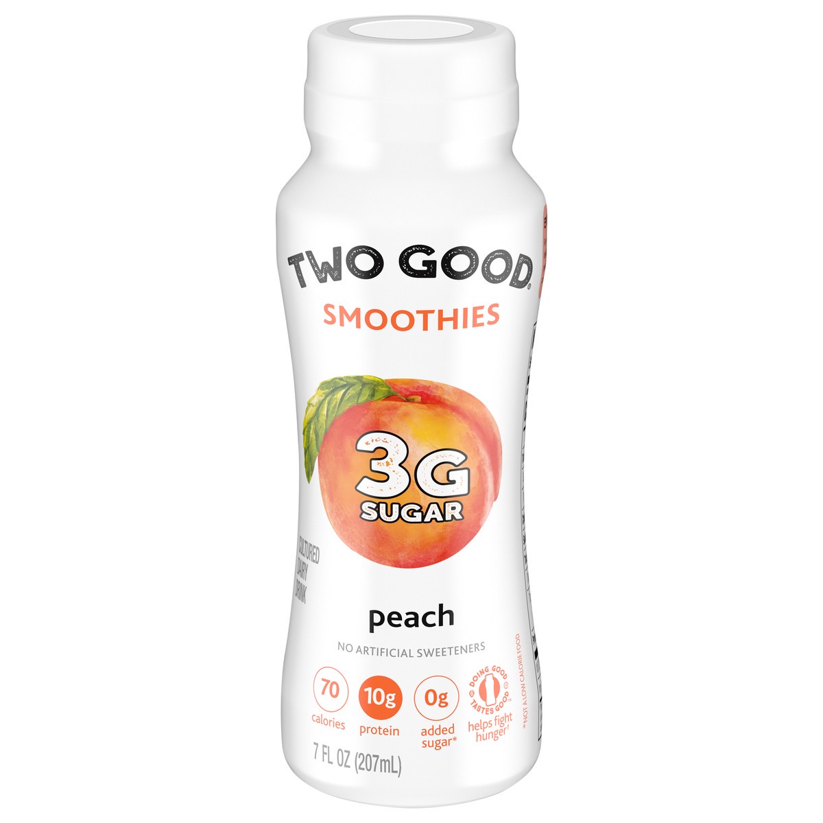 slide 15 of 15, Too Good & Co. Peach Smoothie, Yogurt-Cultured Dairy Drink, Lower Sugar, 7 FL OZ Bottle, 7 fl oz