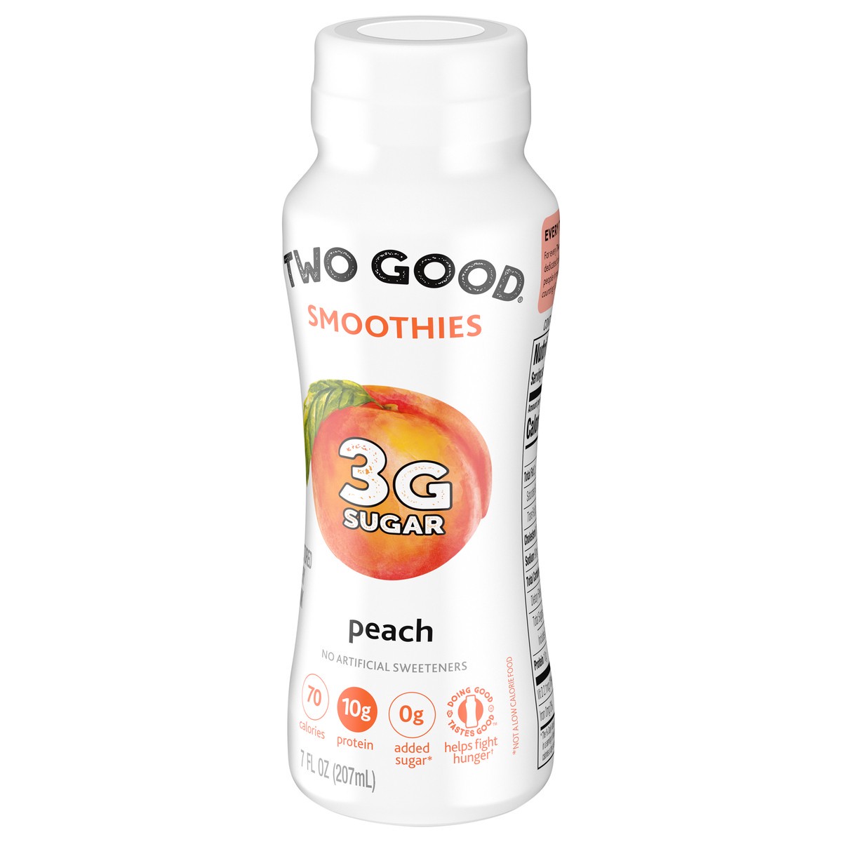 slide 2 of 15, Too Good & Co. Peach Smoothie, Yogurt-Cultured Dairy Drink, Lower Sugar, 7 FL OZ Bottle, 7 fl oz