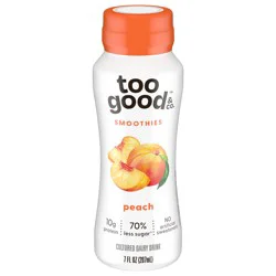 Too Good & Co. Peach Smoothie, Yogurt-Cultured Dairy Drink, Lower Sugar, 7 FL OZ Bottle