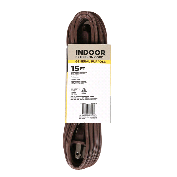 slide 4 of 9, Meijer 3 Outlet Cord, Brown, 15 ft