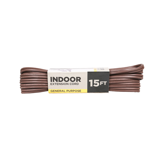 slide 8 of 9, Meijer 3 Outlet Cord, Brown, 15 ft