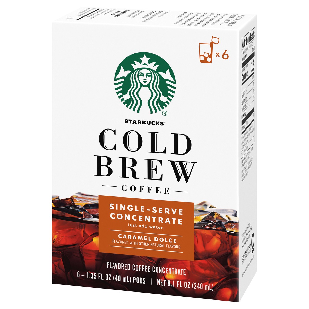 slide 4 of 9, Starbucks Cold Brew Single Serve Caramel Dolce Coffee Concentrate - 6 ct; 1.35 fl oz, 6 ct; 1.35 fl oz