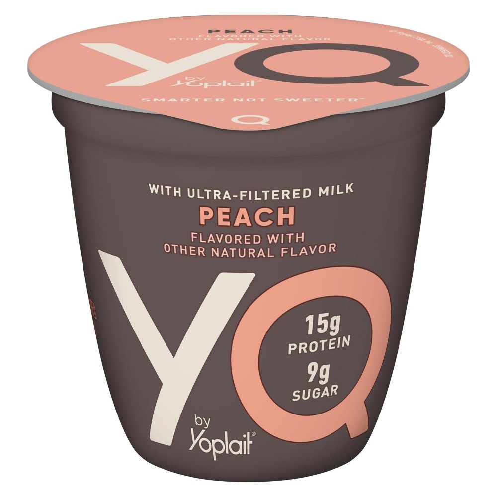 slide 2 of 5, YQ by Yoplait Peach Single Serve Yogurt Made with Cultured Ultra-Filtered Milk Cup, 5.3 oz
