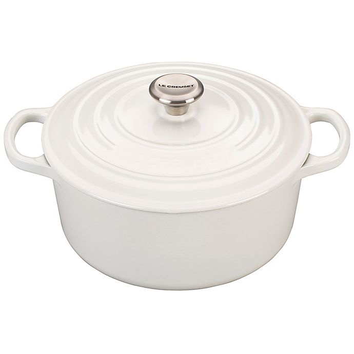 slide 1 of 1, Le Creuset Signature Round Dutch Oven - White, 3.5 qt