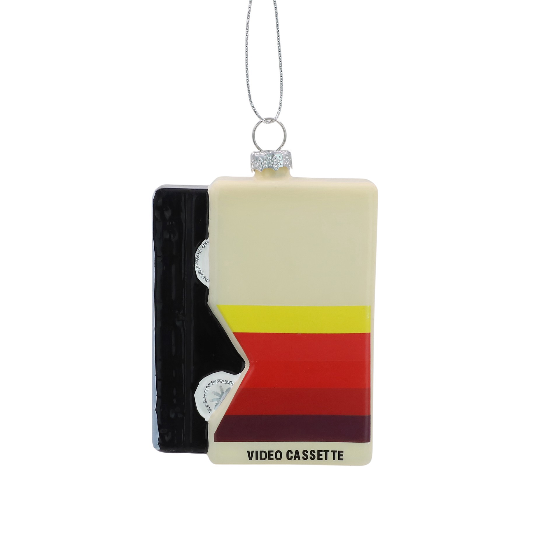 slide 2 of 4, 4.25" Christmas Movies Vhs Tape Glass Ornament By Ashland, 2.75 in x 0.75 in x 4.25 in