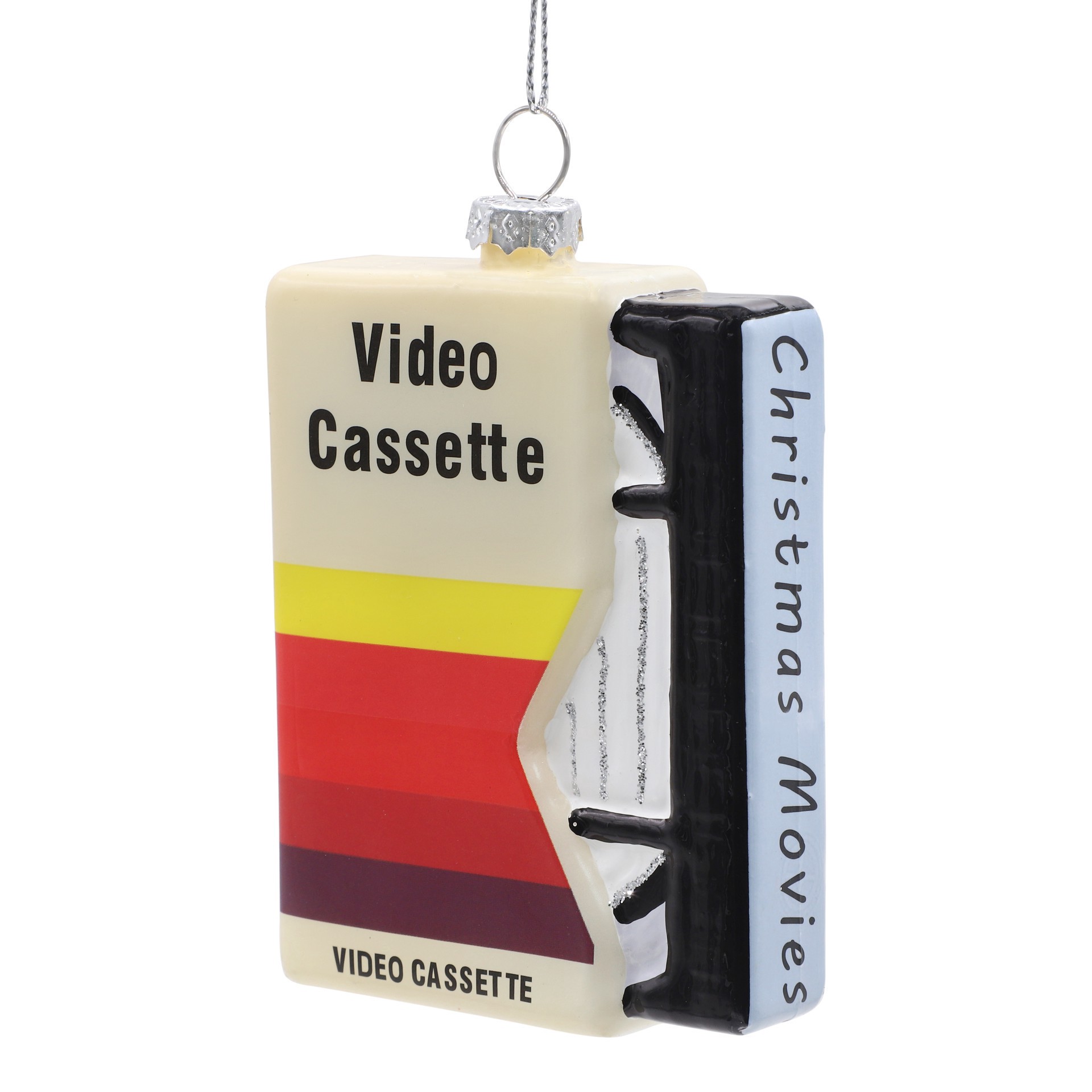 slide 3 of 4, 4.25" Christmas Movies Vhs Tape Glass Ornament By Ashland, 2.75 in x 0.75 in x 4.25 in