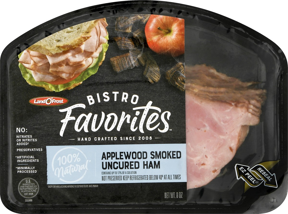 slide 6 of 9, Land O' Frost Bistro Favorities Uncured Applewood Smoked Ham 8 oz, 8 oz
