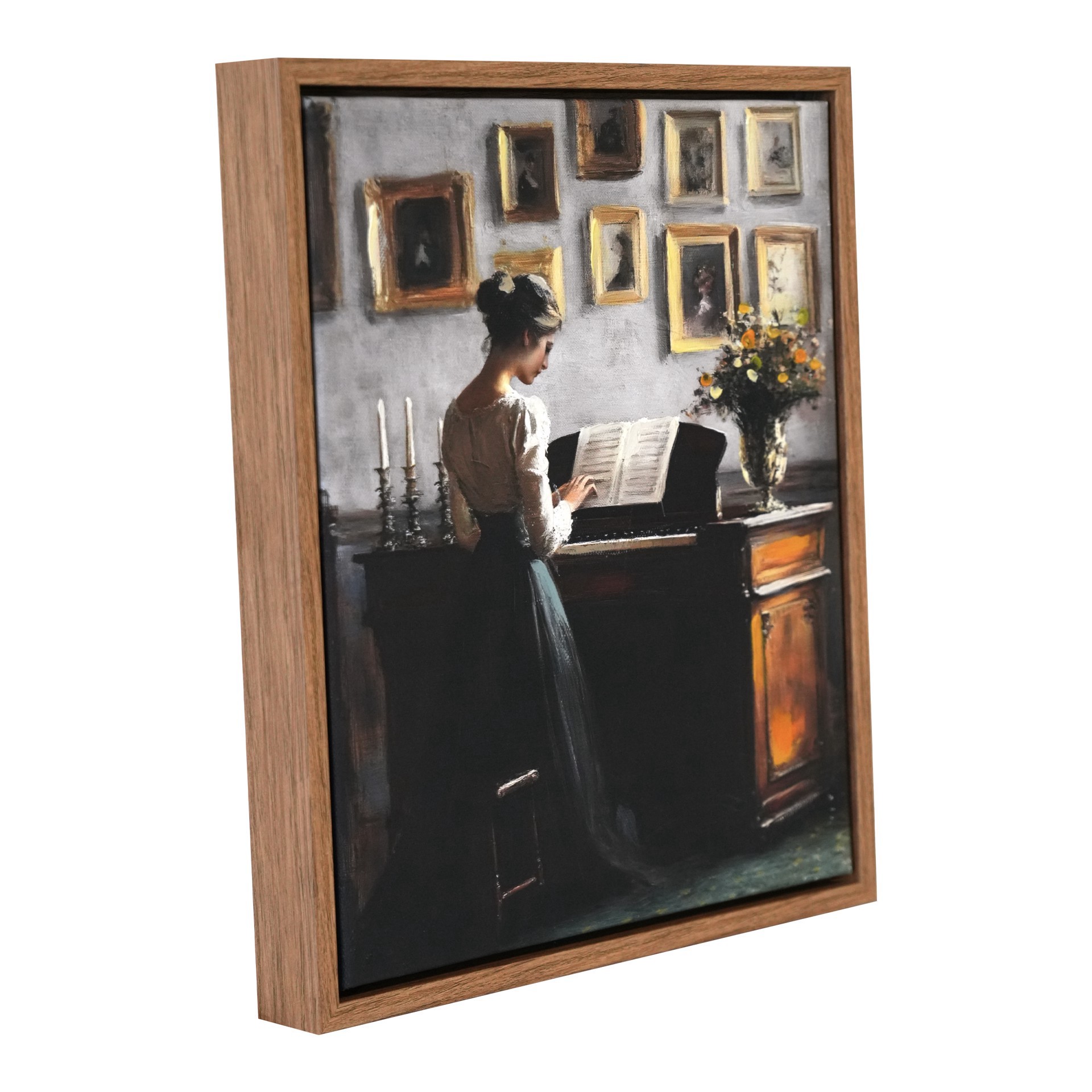slide 3 of 5, 12" Woman At Piano Canvas Wall Art By Ashland, 10 in x 12 in