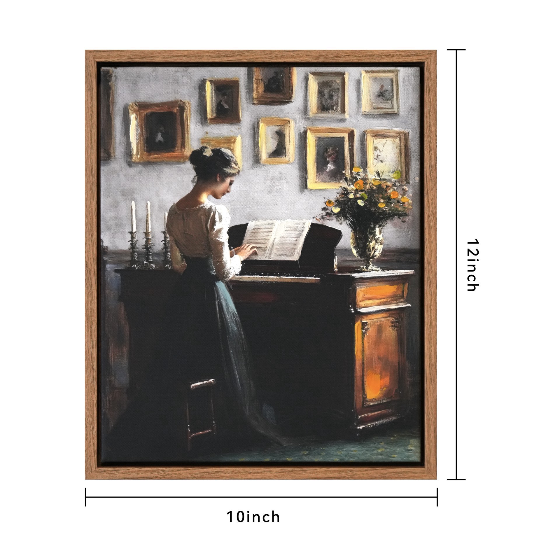 slide 4 of 5, 12" Woman At Piano Canvas Wall Art By Ashland, 10 in x 12 in