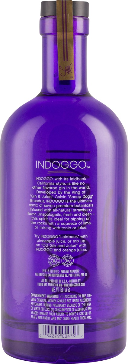 slide 4 of 4, Indoggo Strawberry Flavored Gin, 750 ml