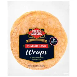 Dietz & Watson Deli Compliments Tomato Basil Extra Large 12 Inch Wraps 6 Each