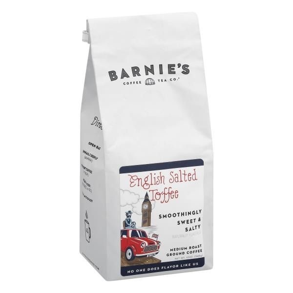 slide 1 of 1, Barnie's Coffee &Tea Ground Medium Roast English Salted Toffee Coffee 12 oz, 12 oz