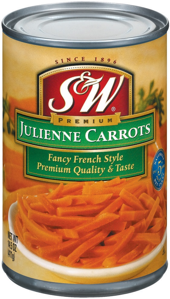 slide 1 of 1, S&W Premium Julienne Fancy French Style Carrots, 14.5 oz