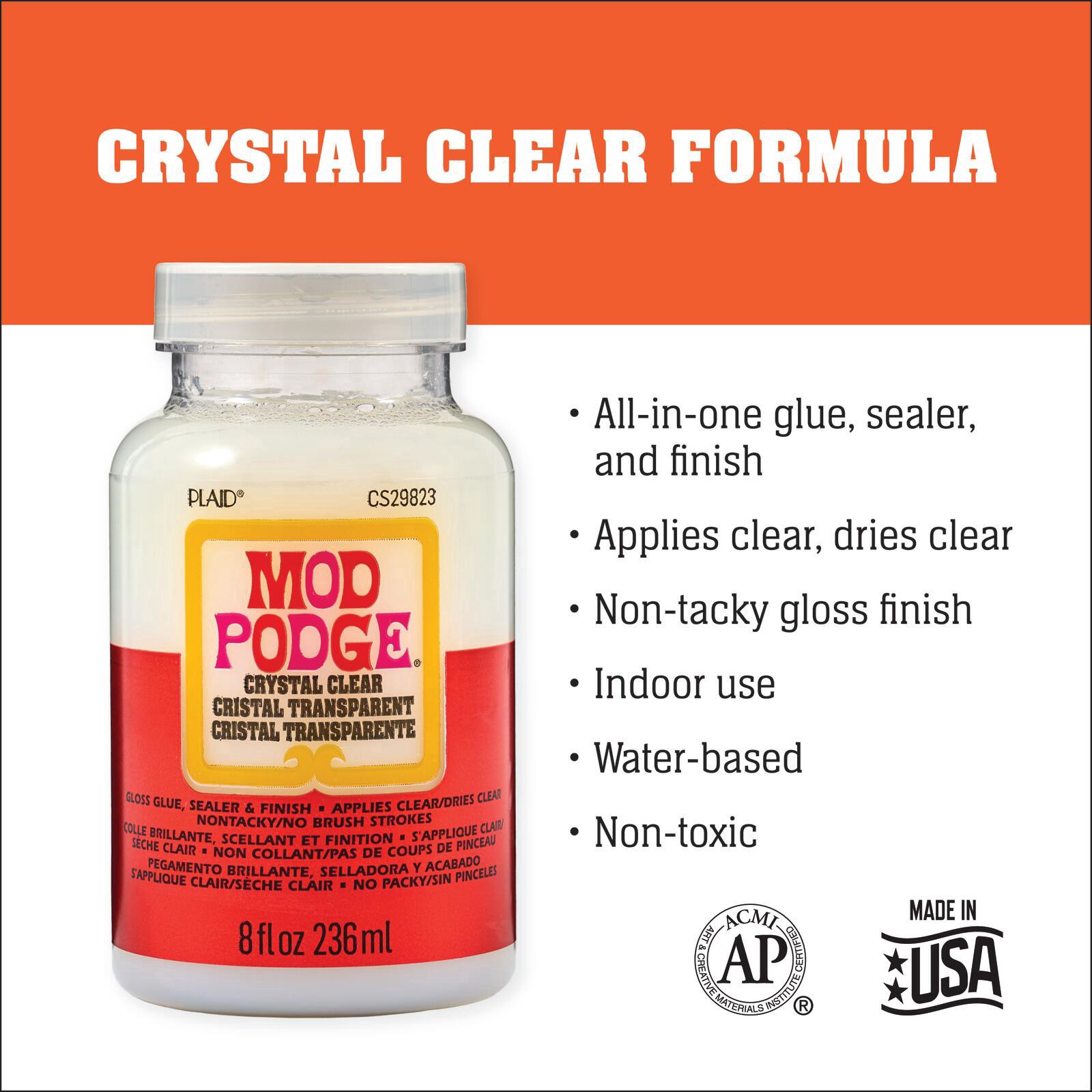 slide 8 of 8, Mod Podge 8oz. Crystal Clear Gloss Glue, Sealer & Finish, 8 oz