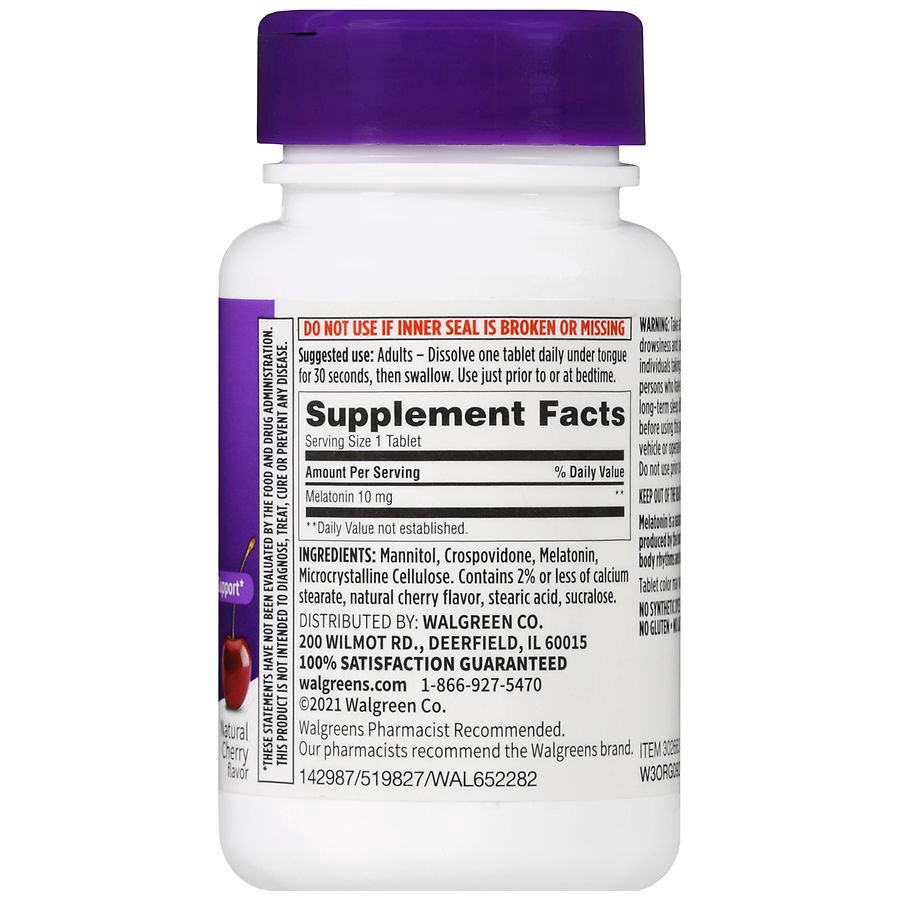slide 5 of 5, Walgreens Melatonin 10mg, 100 ct