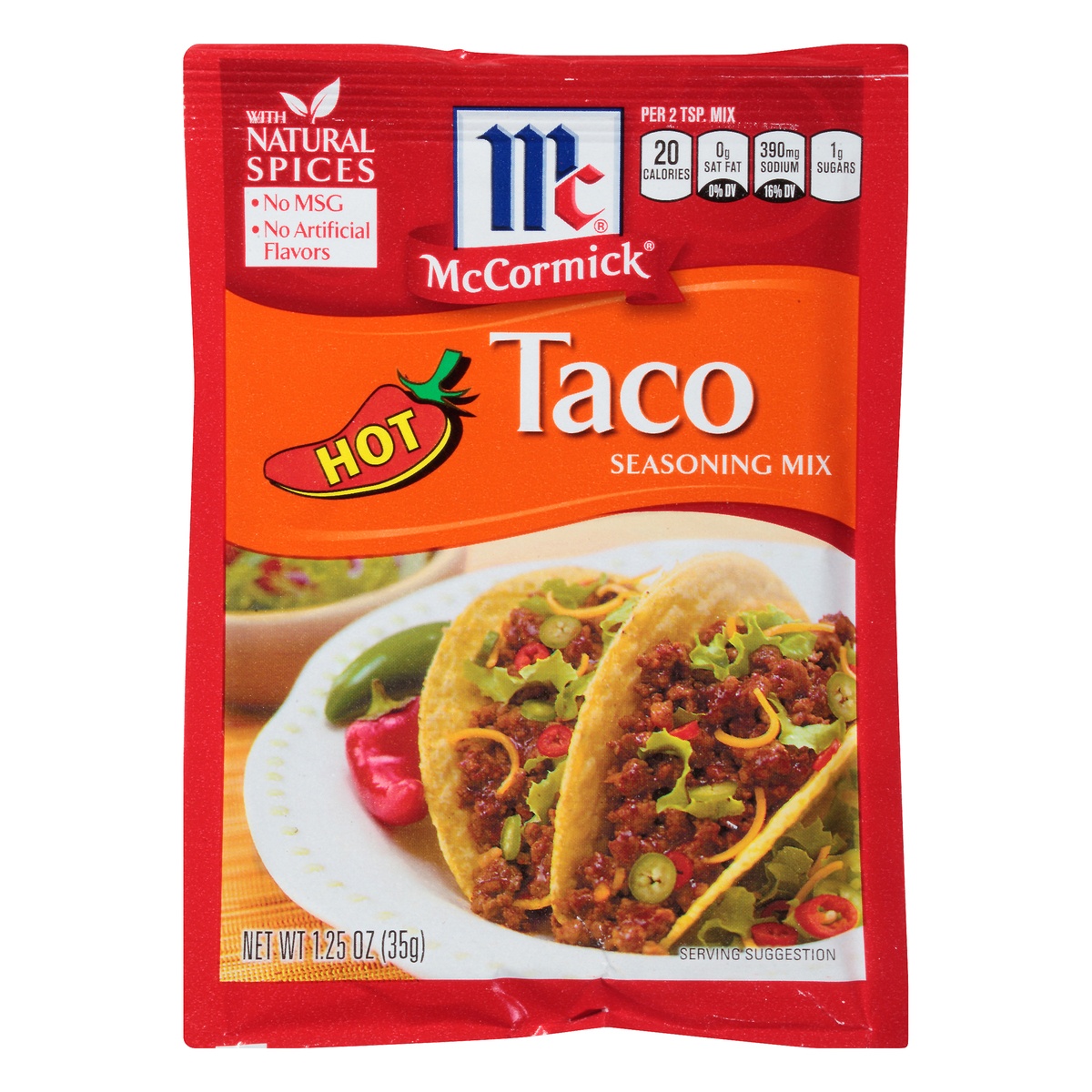 slide 1 of 6, McCormick Hot Taco Seasoning Mix, 1 oz