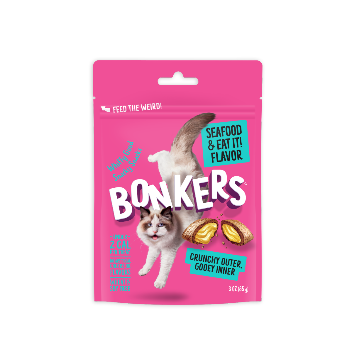 slide 1 of 5, Bonkers Cat Treats Seafood & Eat It! Flavor, 3 oz
