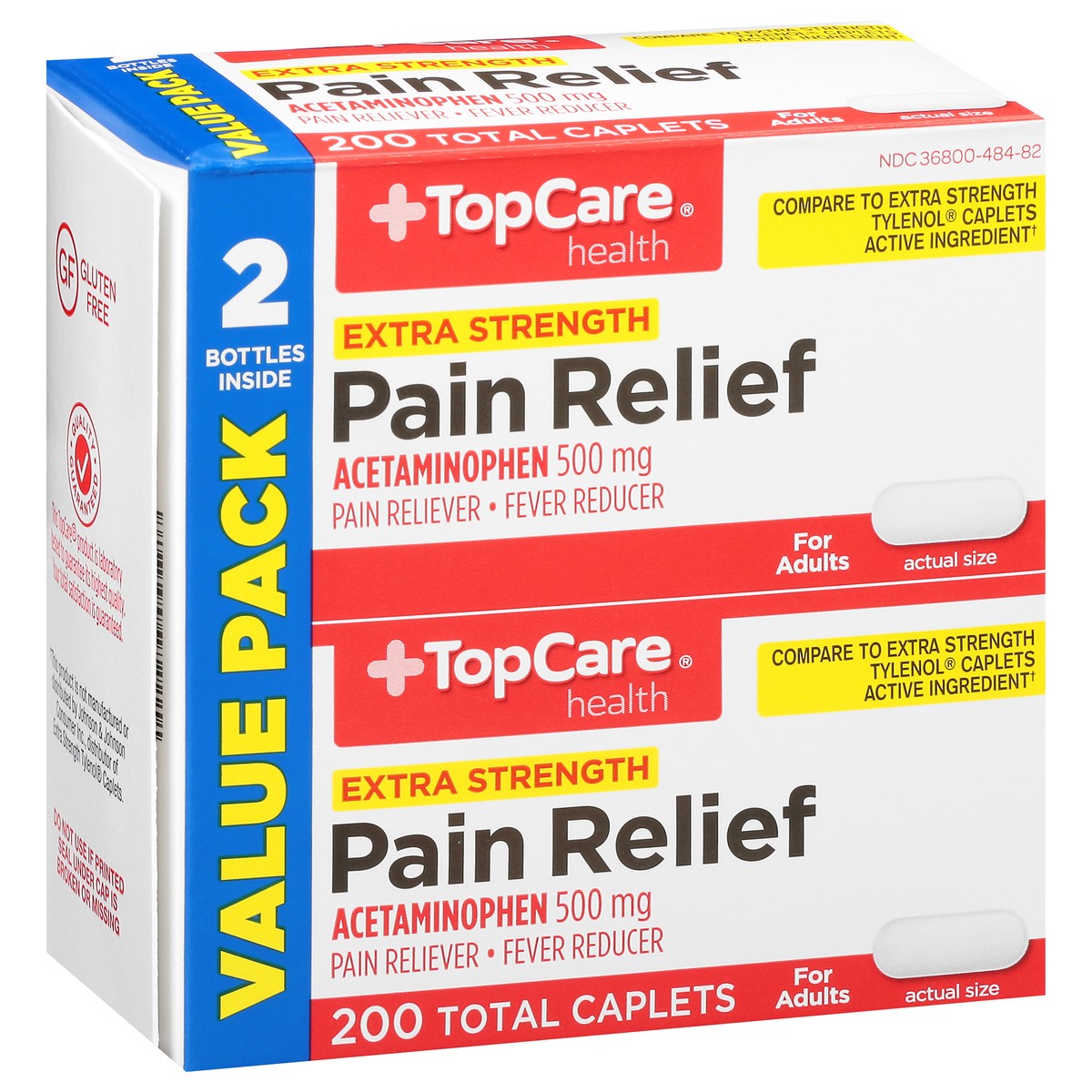 slide 2 of 9, TopCare Pain Relief Acetaminophen Extra Strength, 200 ct