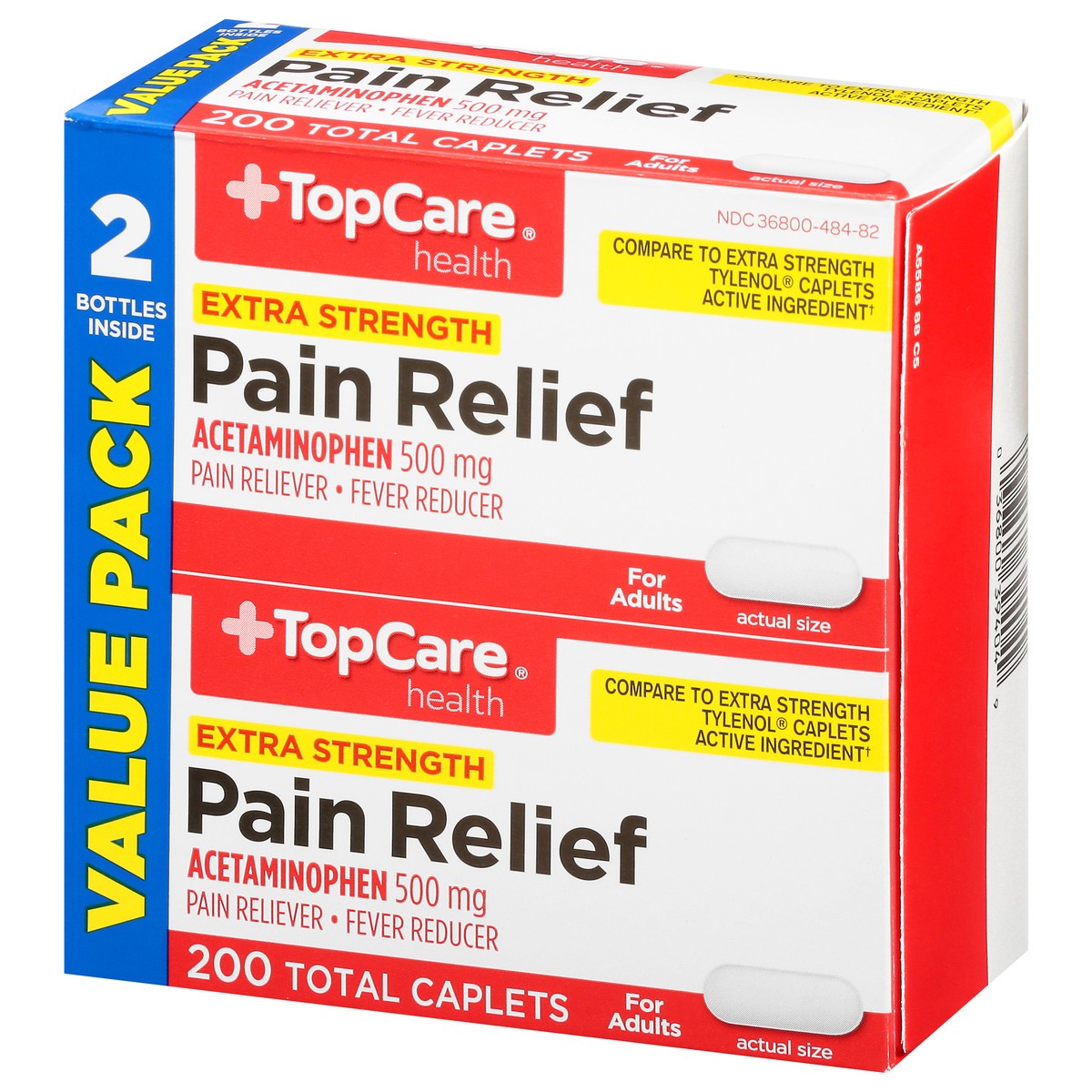 slide 3 of 9, TopCare Pain Relief Acetaminophen Extra Strength, 200 ct