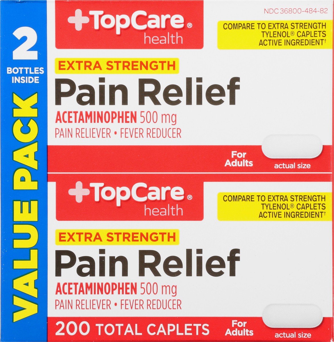 slide 6 of 9, TopCare Pain Relief Acetaminophen Extra Strength, 200 ct