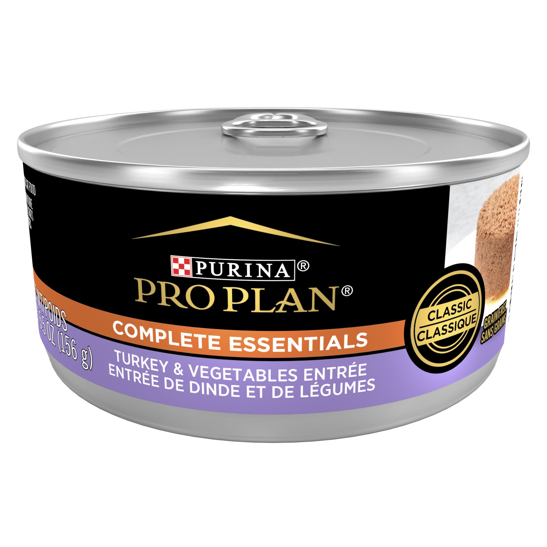 slide 1 of 2, Pro Plan Purina Pro Plan Grain Free Pate Wet Cat Food, Complete Essentials Turkey and Vegetables Entree, 5.5 oz