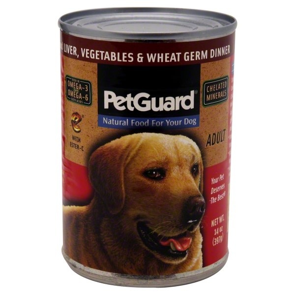 slide 1 of 1, PetGuard Dog Food For Adult Liver Vegetables Wheat Germ Dinner, 14 oz