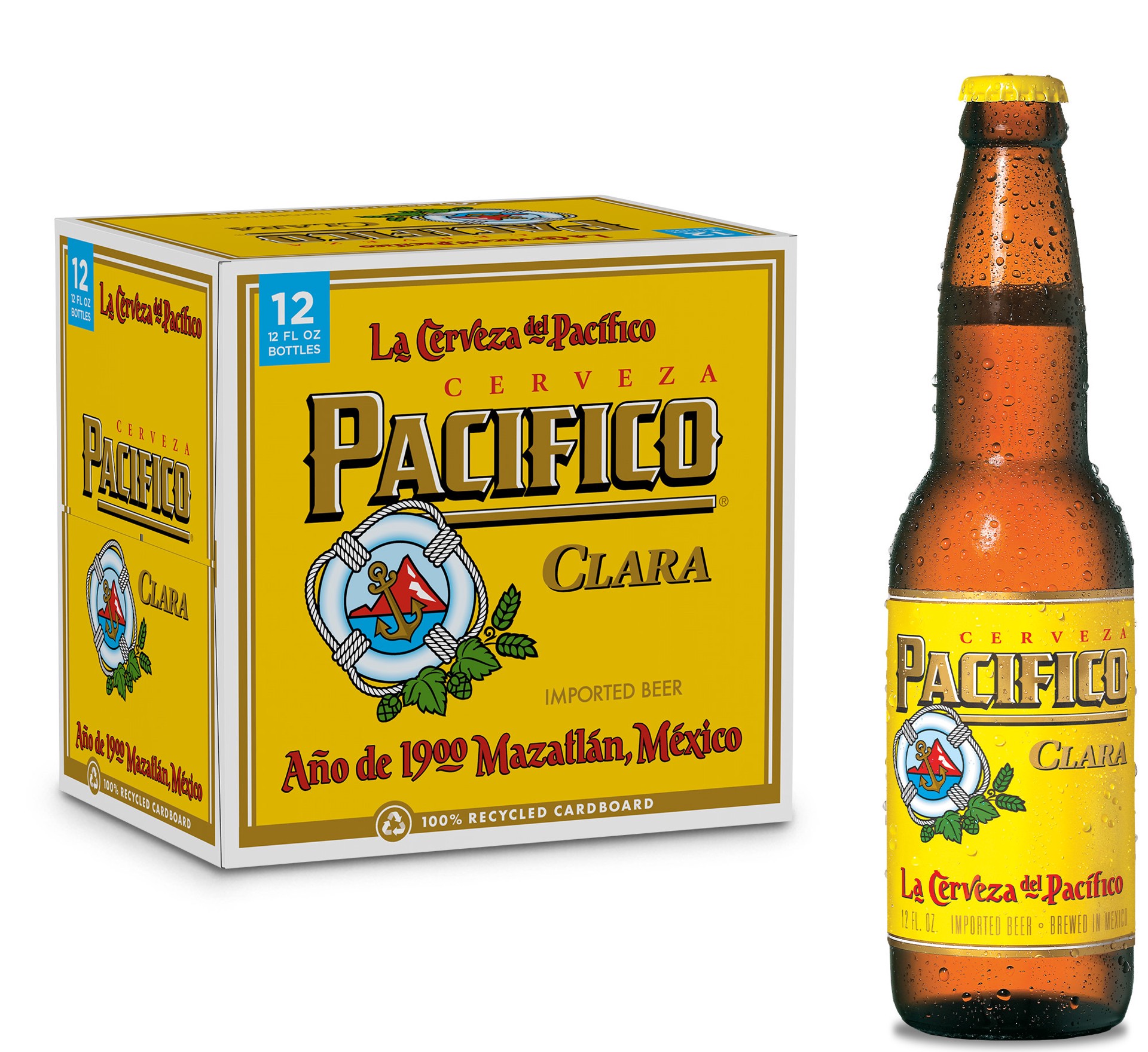slide 1 of 79, Pacifico Clara Lager Mexican Beer Bottles, 12 ct; 12 oz
