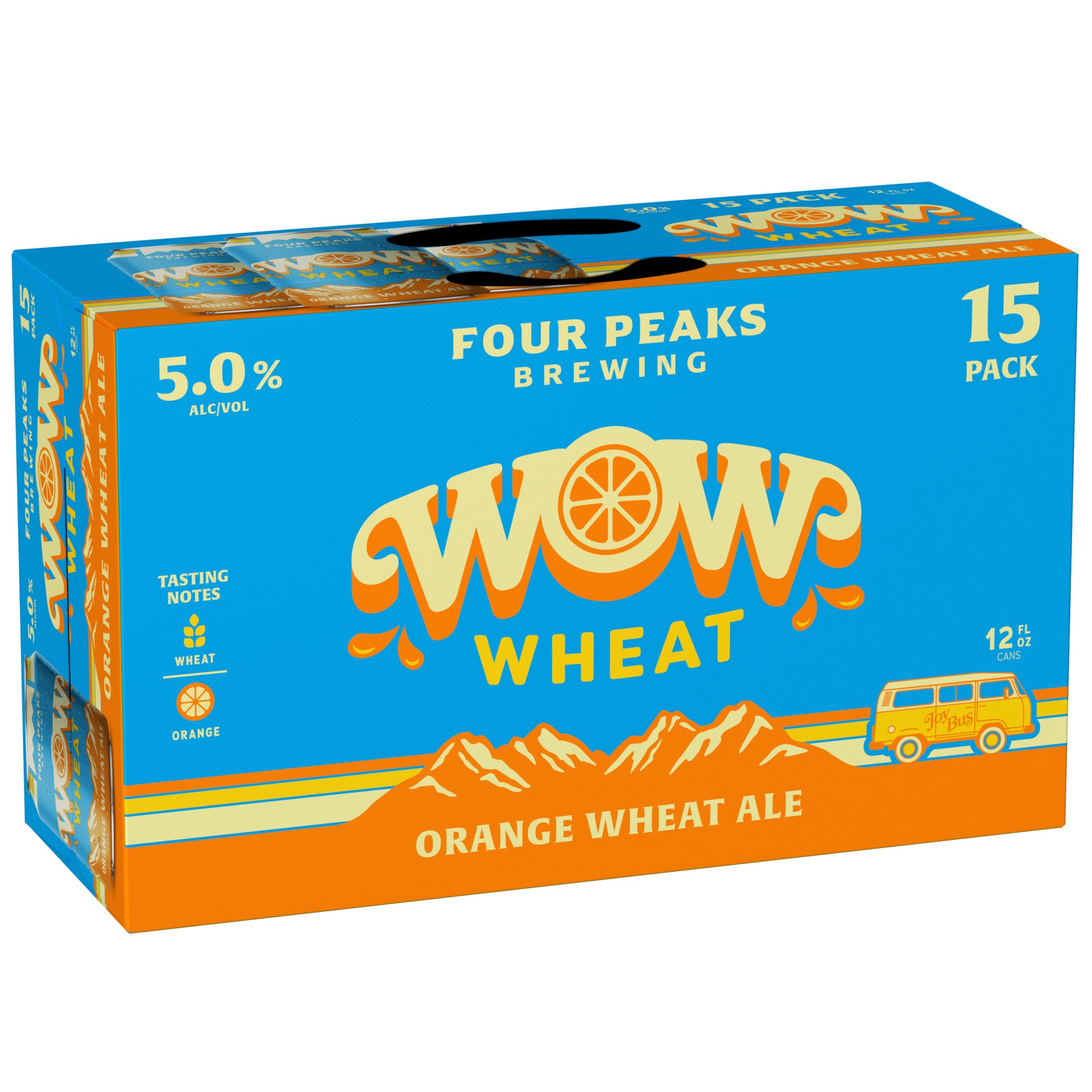 slide 1 of 4, Four Peaks Brewing Orange Wheat Ale Wow Beer 15 - 12 fl oz Cans, 180 fl oz