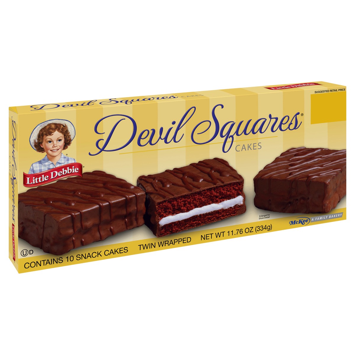 slide 7 of 9, Little Debbie Snack Cakes, Little Debbie Family Pack DEVIL SQUARES  cakes, 10 ct