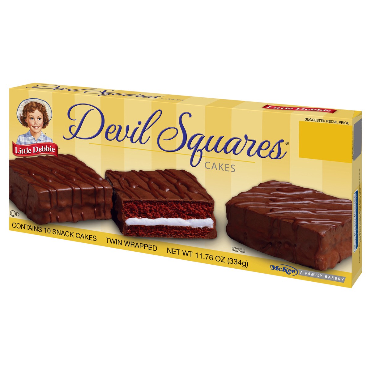 slide 8 of 9, Little Debbie Snack Cakes, Little Debbie Family Pack DEVIL SQUARES  cakes, 10 ct