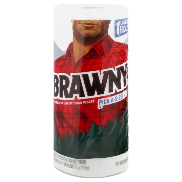 slide 1 of 1, Brawny Pick-A-Size White Paper Towels, 297 sq ft