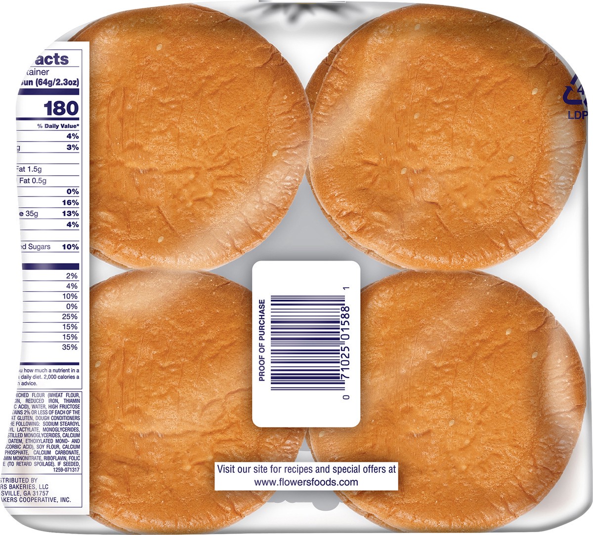 slide 2 of 10, Bunny Bread Sesame Hamburger Buns, Enriched White Bread Sesame Seeded Hamburger Buns, 8 Count, 18 oz