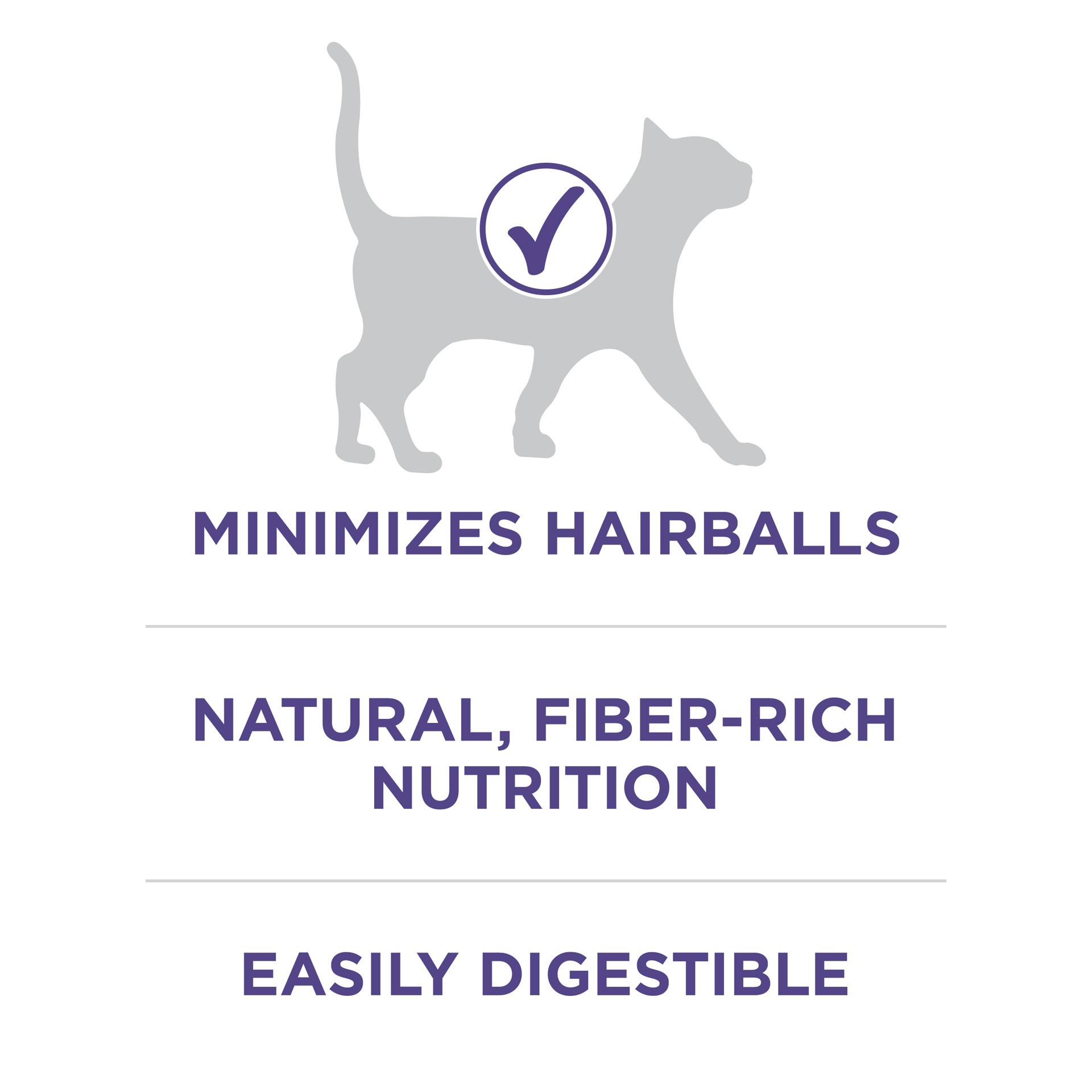 slide 6 of 7, ONE Purina ONE Natural Cat Food for Hairball Control, +PLUS Hairball Formula, 16 lb