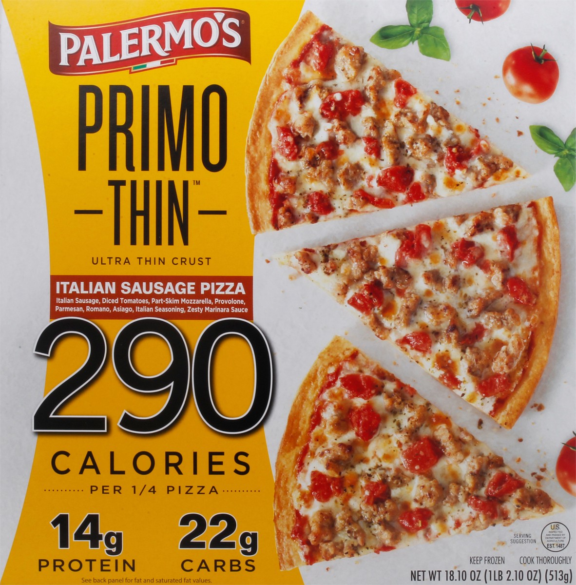 slide 5 of 9, Palermo's Primo Thin Ultra Thin Crust Italian Sausage Pizza 18.1 oz, 18.1 oz