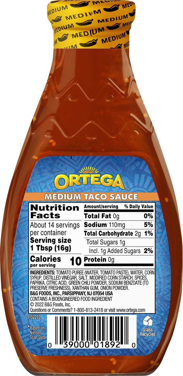 slide 2 of 11, Ortega Original Thick and Smooth Medium Taco Sauce, Kosher, 8 oz, 8 oz