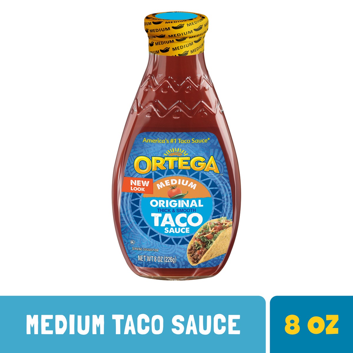 slide 5 of 11, Ortega Original Thick and Smooth Medium Taco Sauce, Kosher, 8 oz, 8 oz