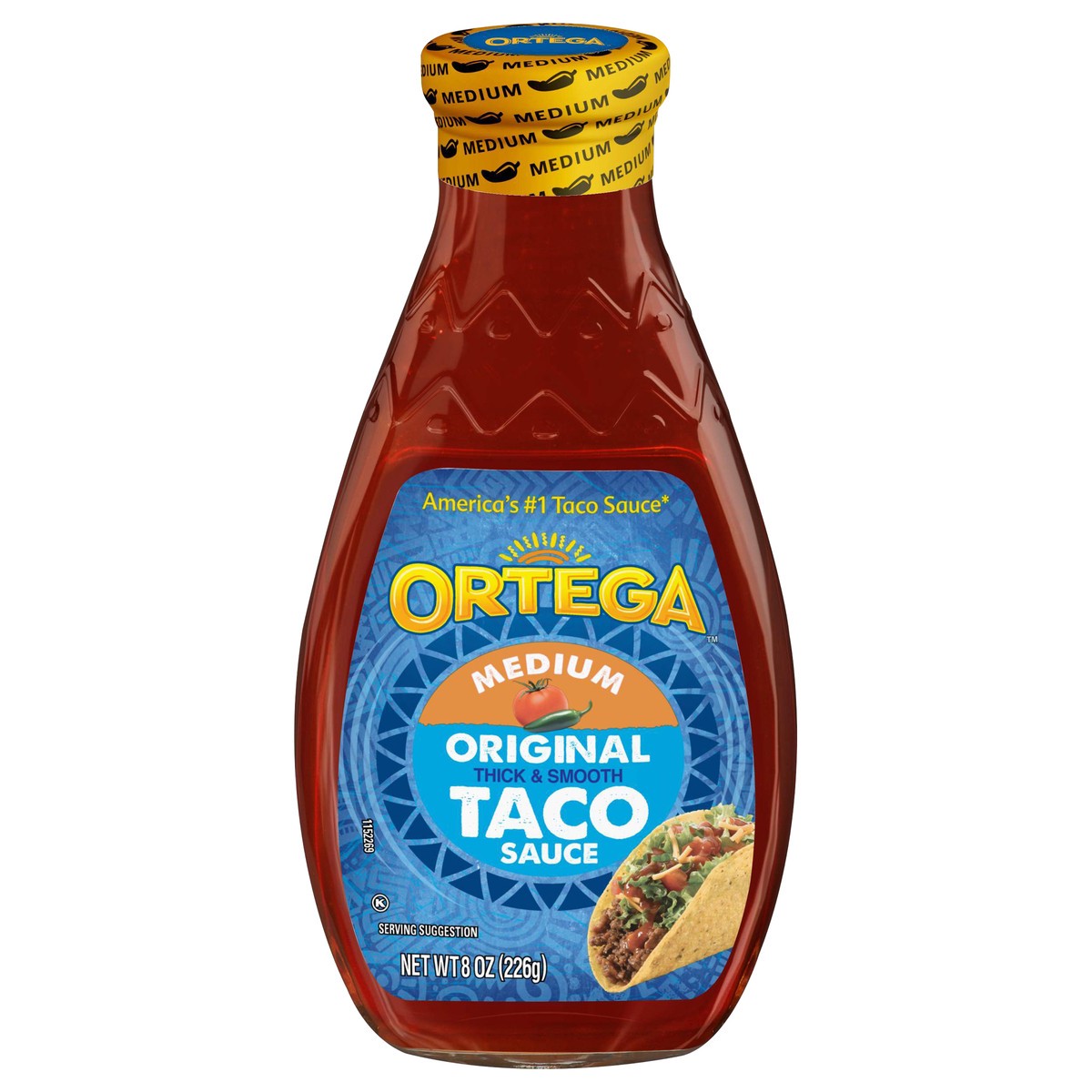 slide 1 of 11, Ortega Original Thick and Smooth Medium Taco Sauce, Kosher, 8 oz, 8 oz