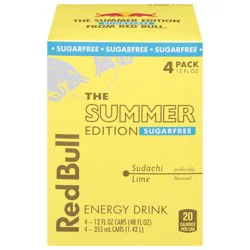 Red Bull The Summer Edition Sugarfree Sudachi Lime Energy Drink 4 - 12 fl oz