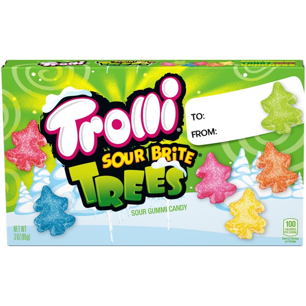 slide 1 of 1, Trolli Sour Brite Trees Gummi Candy Theater Box, 3 oz