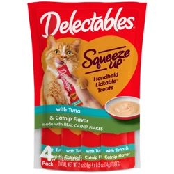 Delectables Cat Treat Squeeze Up Tuna & Catnip Flavor, 4 ct