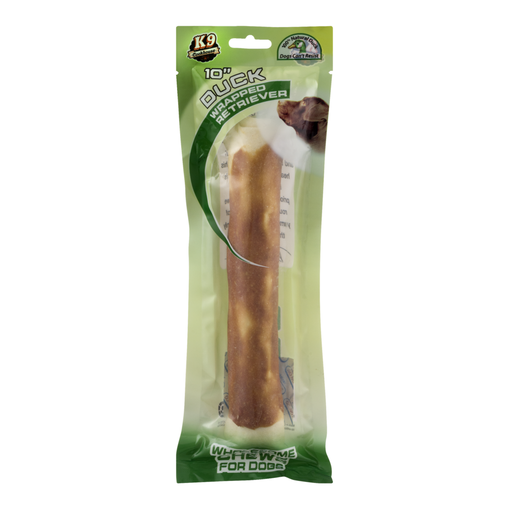 slide 1 of 1, K9 Cookhouse 10'' Duck Wrapped Retriever, 10 in