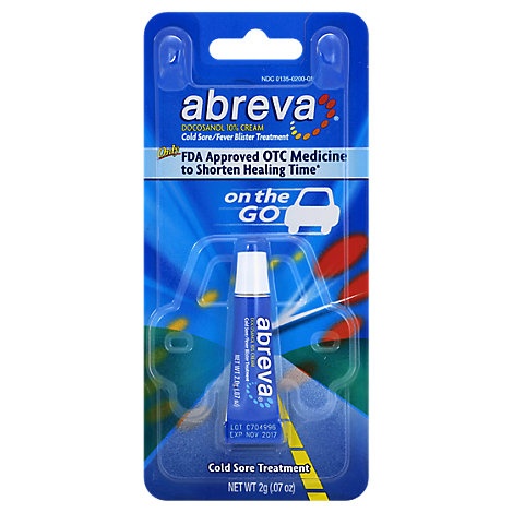 slide 1 of 1, Abreva Cold Sore Treatment On-The-Go, 0.07 oz