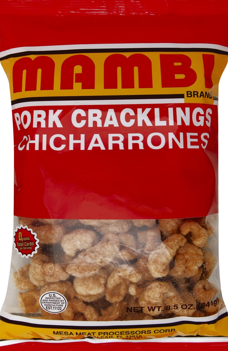 slide 1 of 6, Mambi Pork Cracklings 8.5 oz, 9 oz