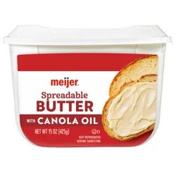Meijer Spreadable Butter With Canola Oil, 15 Oz