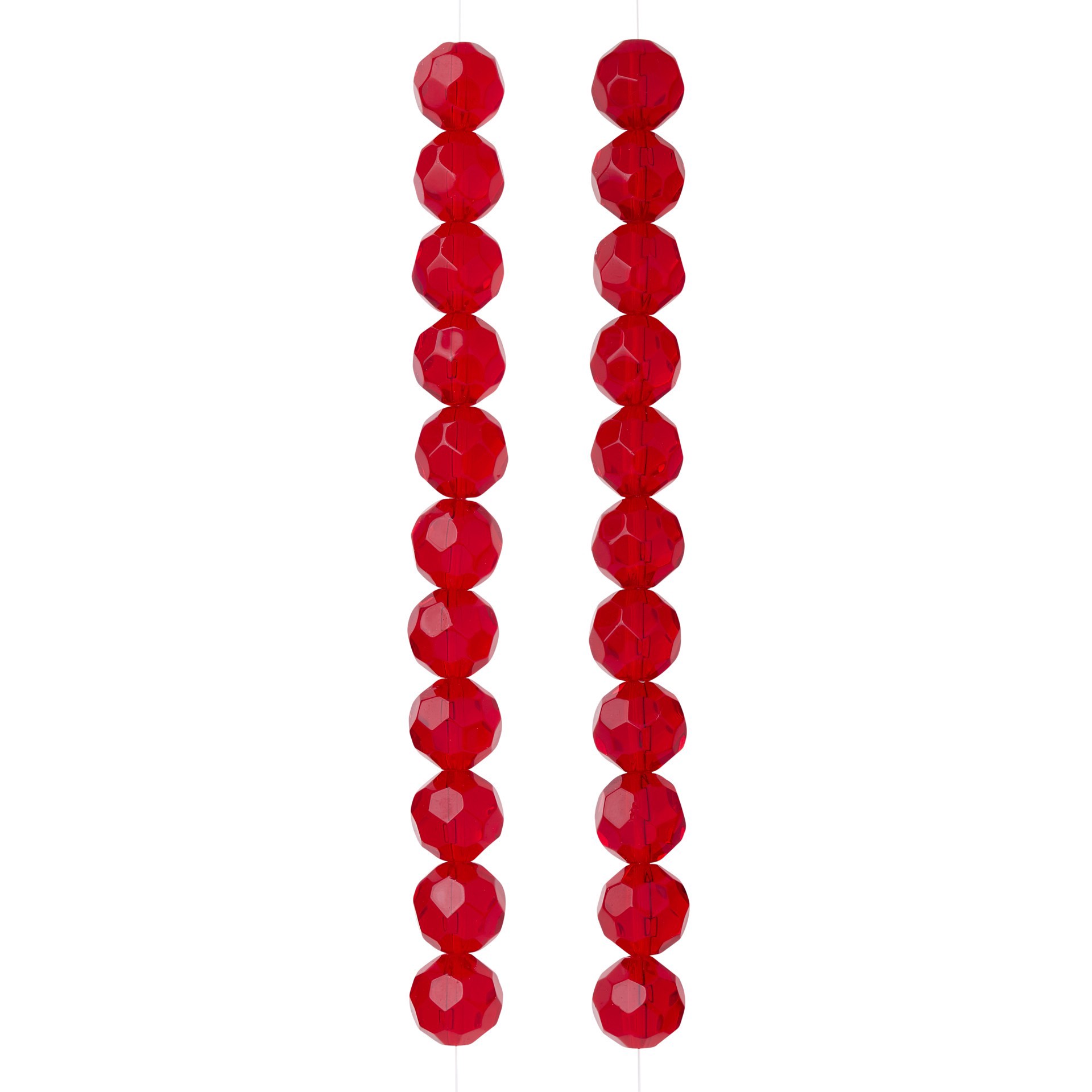 slide 3 of 3, Ruby Faceted Glass Round Beads, 14mm By Bead Landing, 14mm