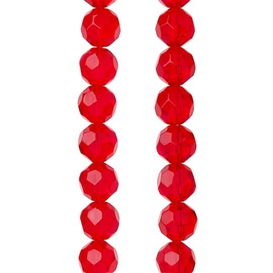 slide 1 of 3, Ruby Faceted Glass Round Beads, 14mm By Bead Landing, 14mm