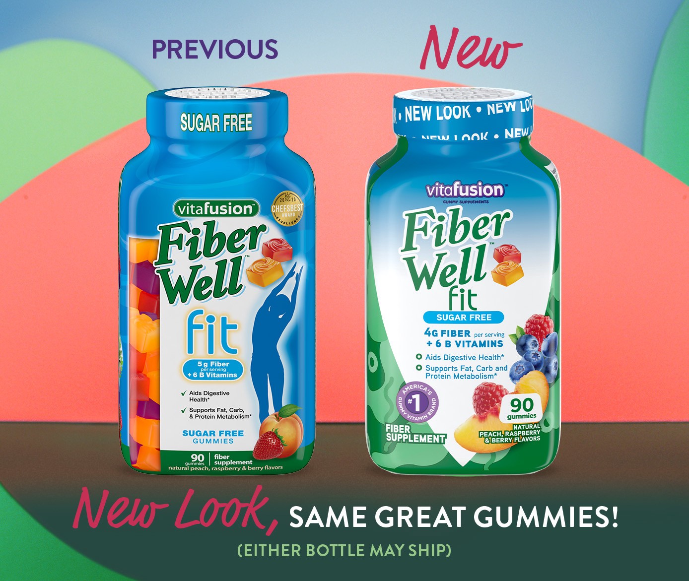 slide 4 of 5, vitafusion Fiber Well Fit Gummies Supplement, 90 Count (Packaging May Vary), 90 ct