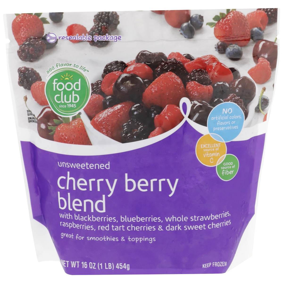 slide 1 of 6, Food Club Frozen Unsweetened Cherry Berry Blend, 16 oz