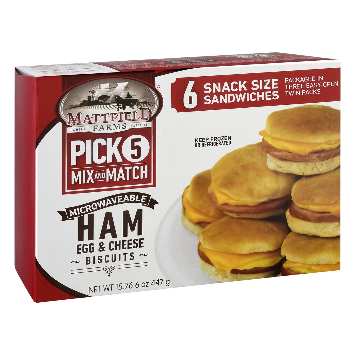 slide 5 of 13, Mattfield Farms Snack Size Microwaveable Ham Egg & Cheese Biscuits 6 ea, 6 ct