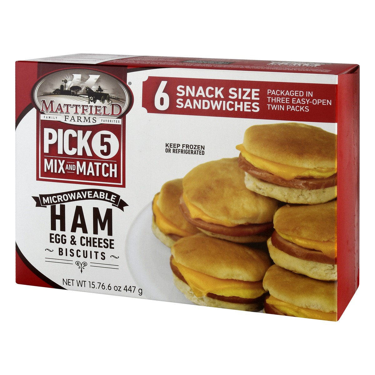 slide 11 of 13, Mattfield Farms Snack Size Microwaveable Ham Egg & Cheese Biscuits 6 ea, 6 ct